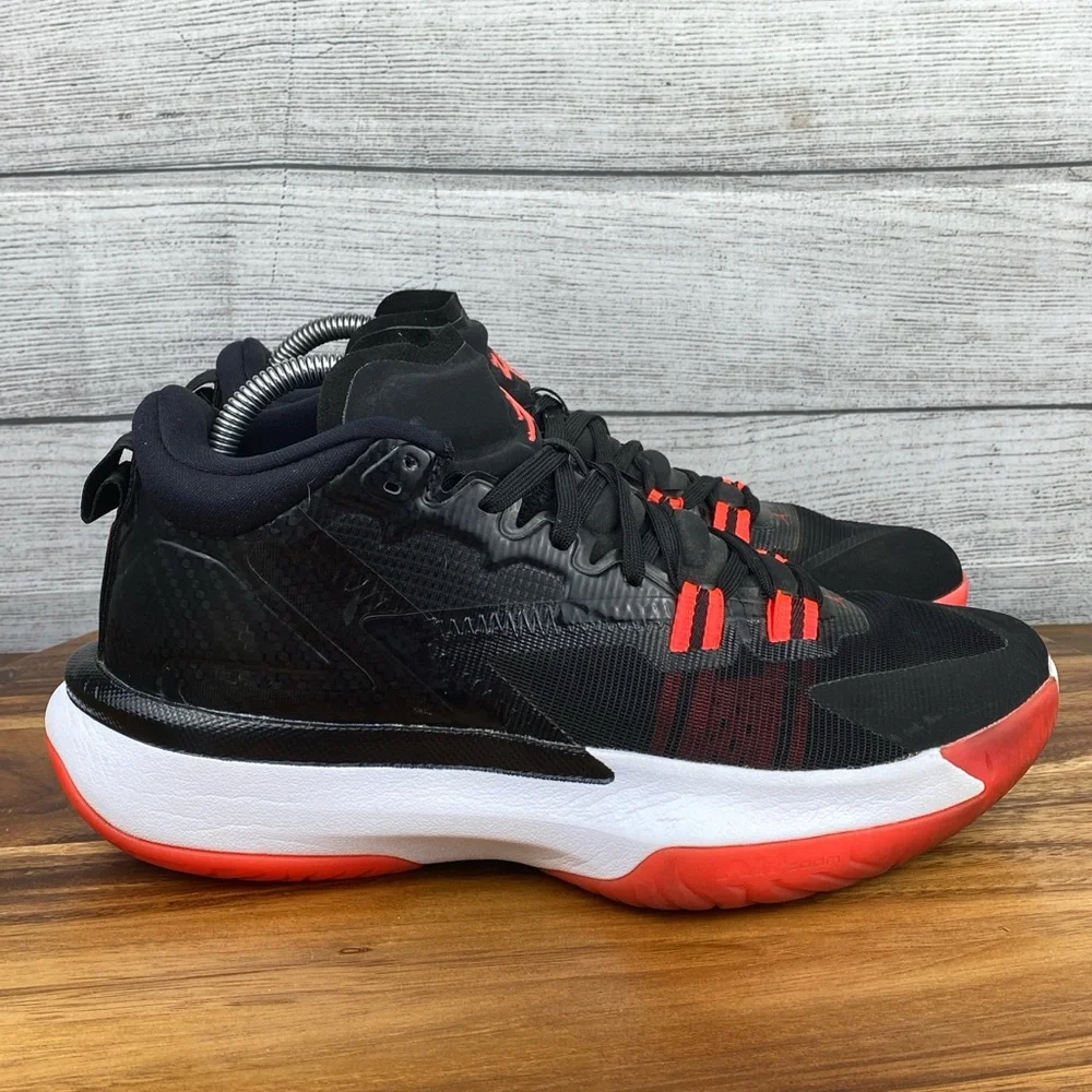 Jordan Zion 1 Bloodline Black White Crimson Sneaker DA3130-006 Mens Shoe Size 8